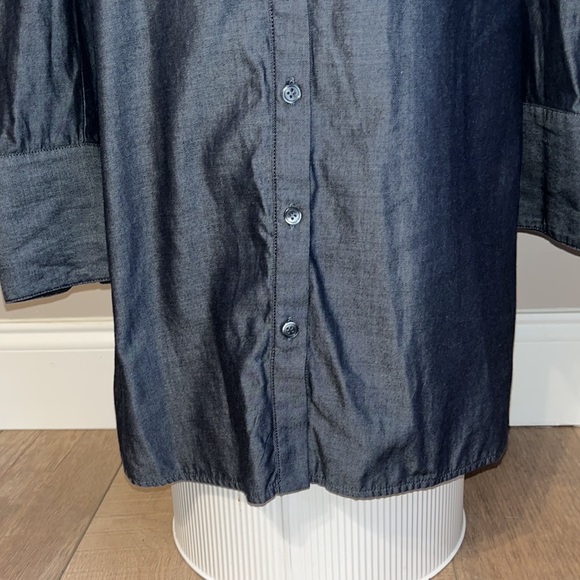 BCBGMAXAZRIA cold shoulder long sleeve button up dress dark blue XS - Picture 3 of 15